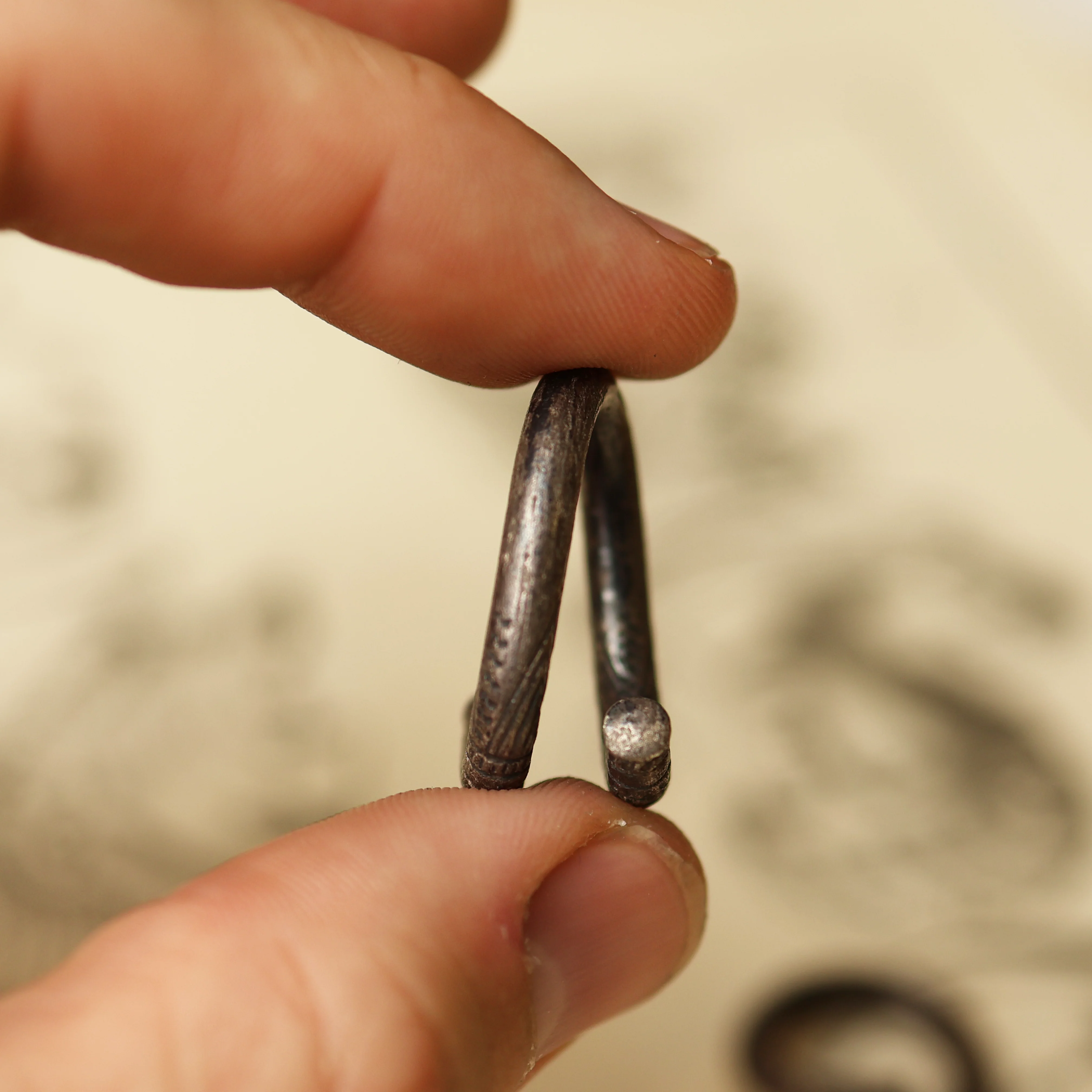 Ancient Greek Spiraled Silver Earrings - Image 3