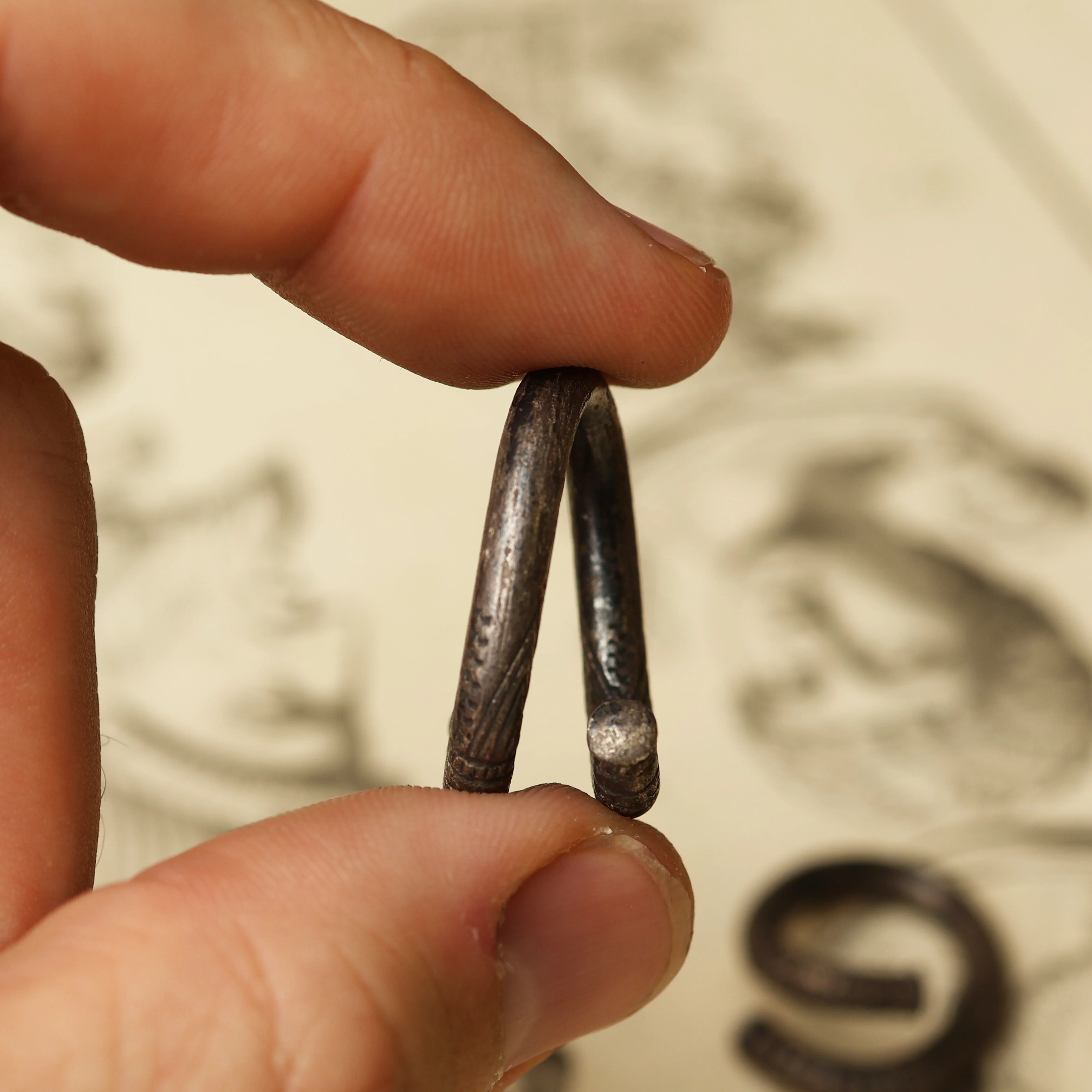 Ancient Greek Spiraled Silver Earrings - Image 4