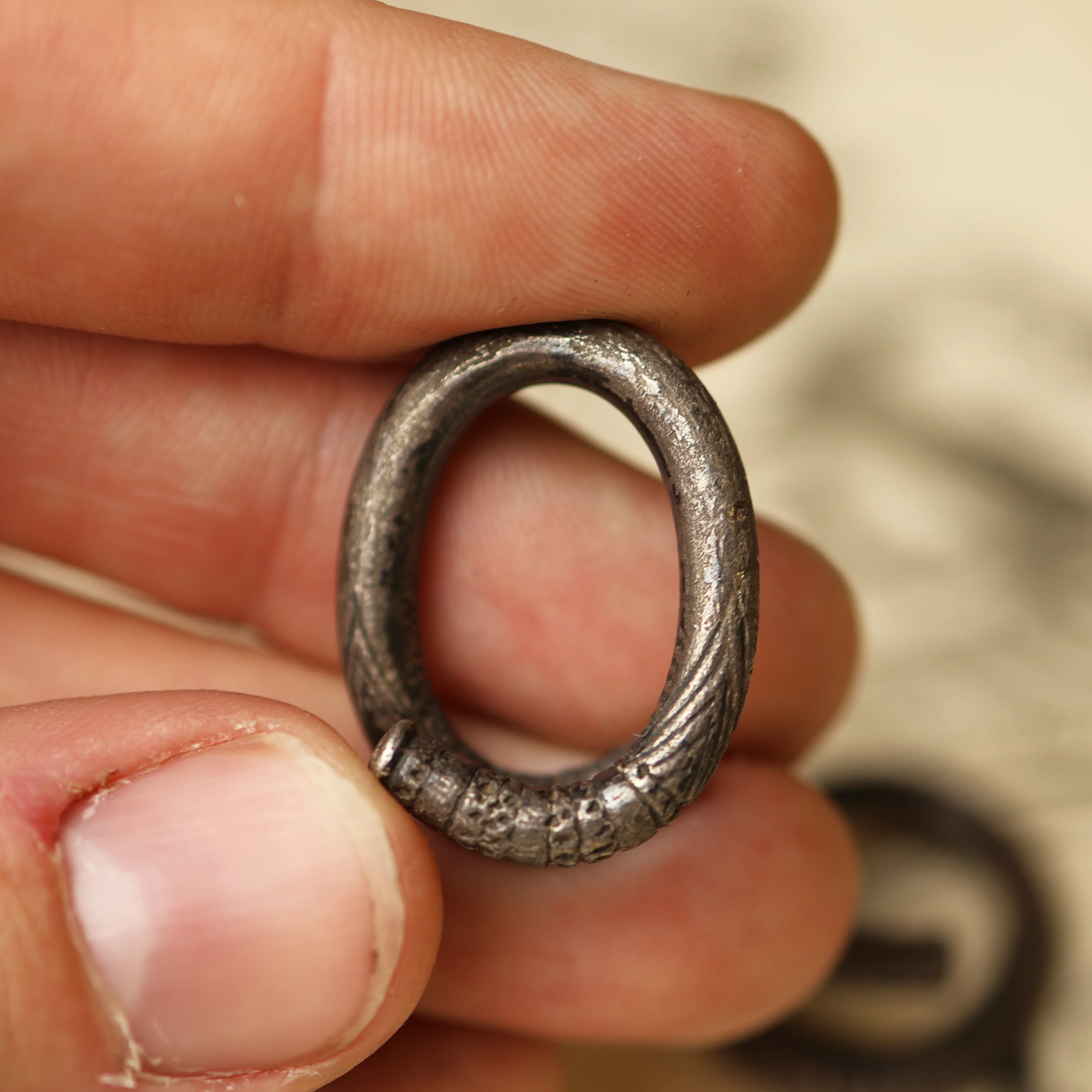 Ancient Greek Spiraled Silver Earrings - Image 5