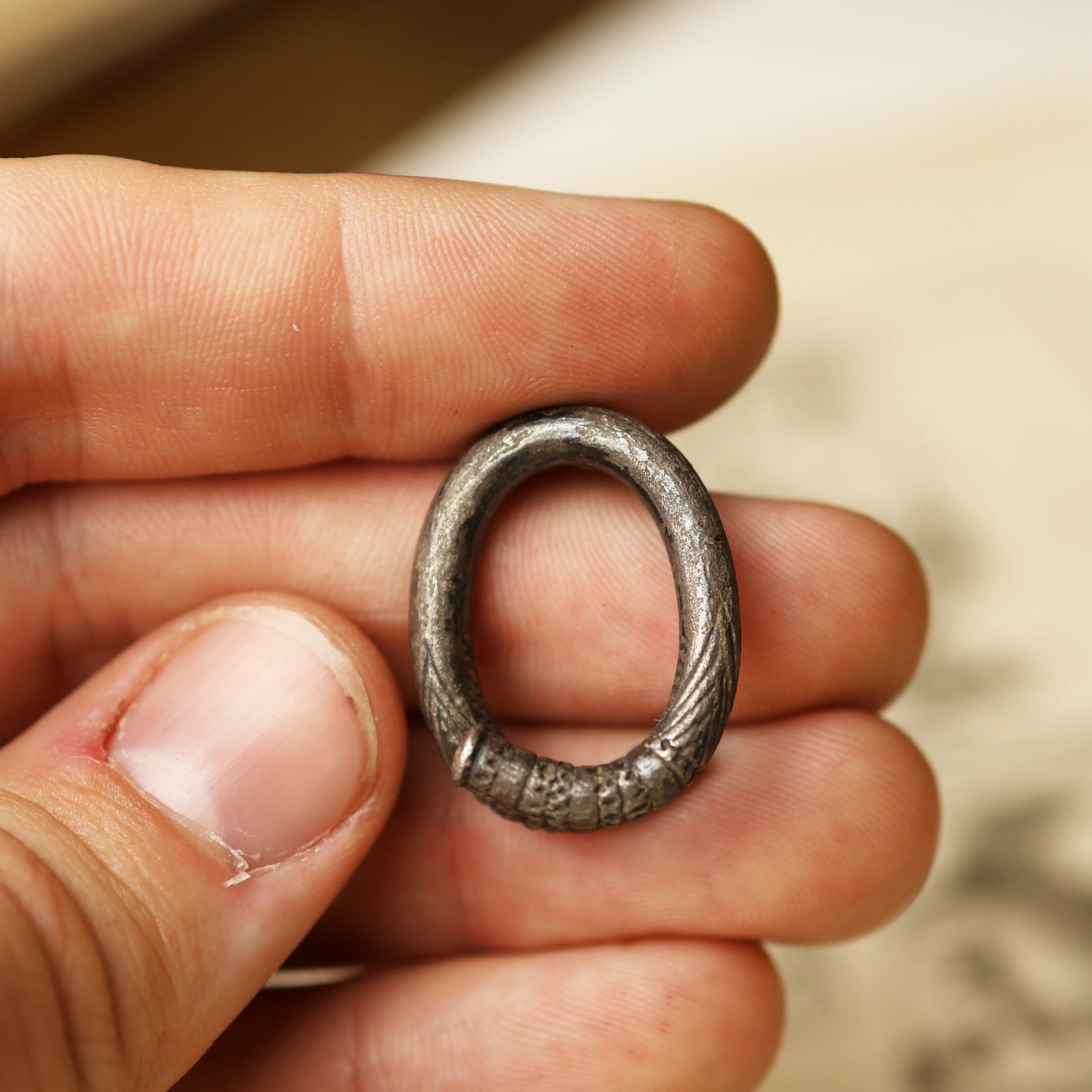 Ancient Greek Spiraled Silver Earrings - Image 6