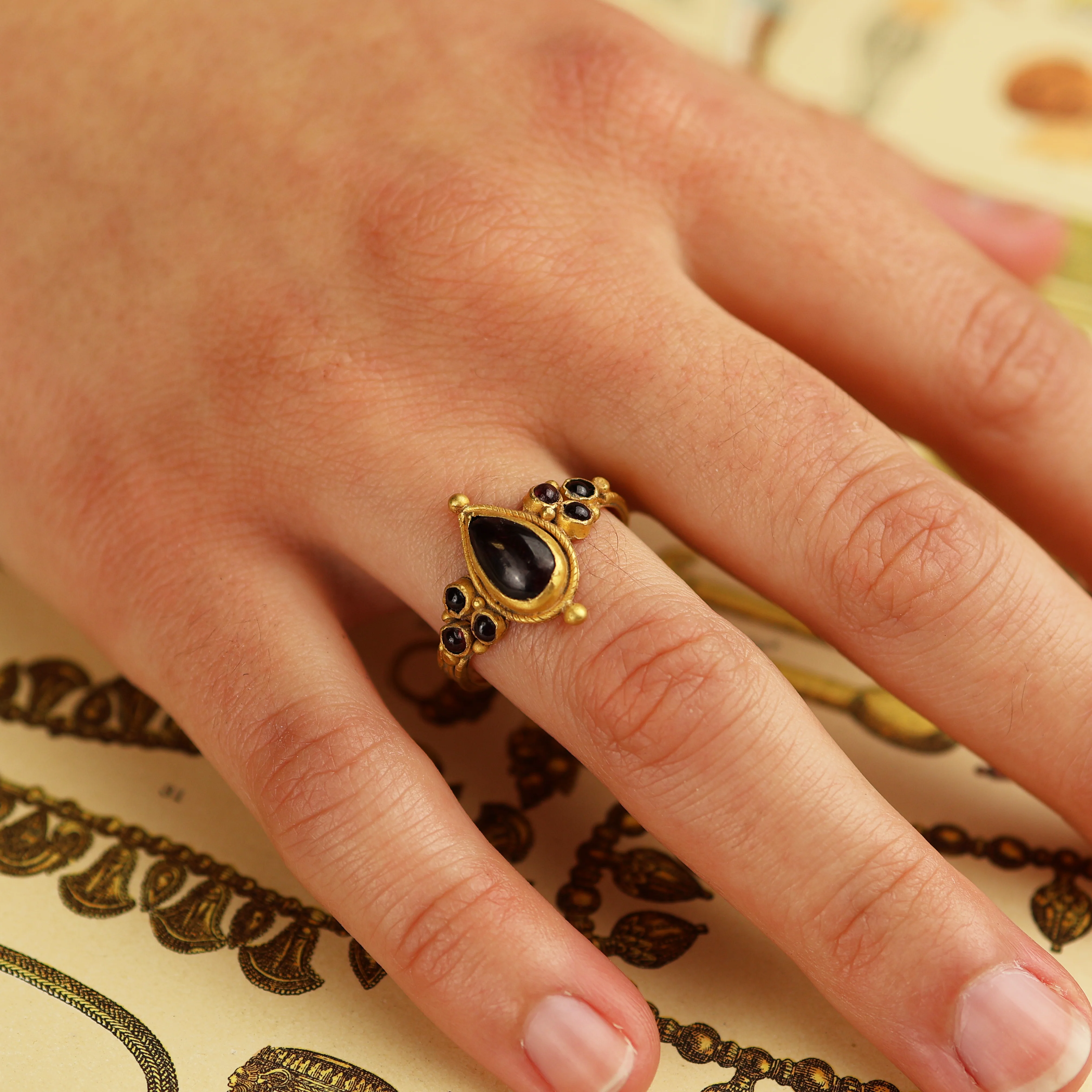 Byzantine Gold Rings with Cabochon Garnets - Image 8