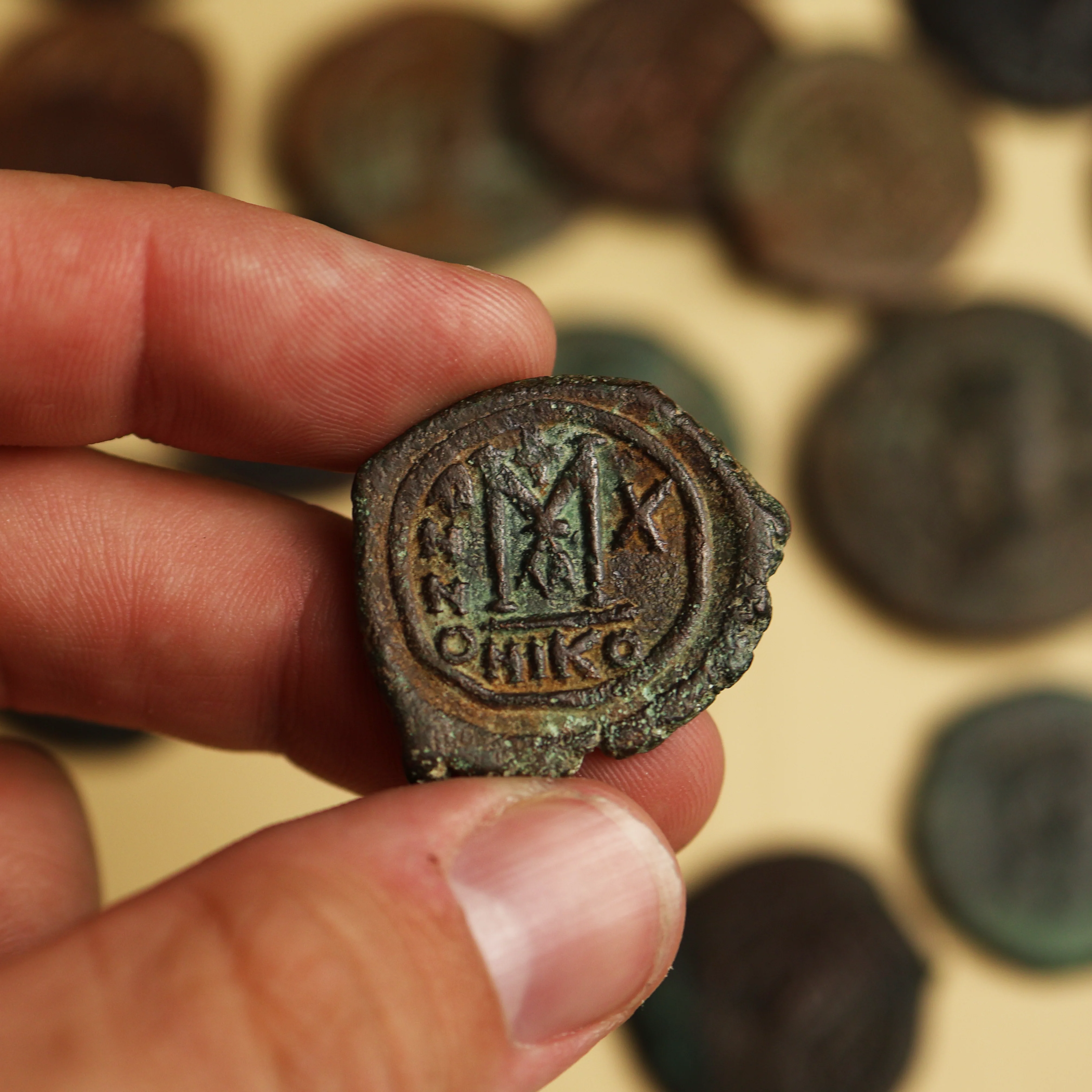 Large Byzantine Empire Bronze Coin - Image 3