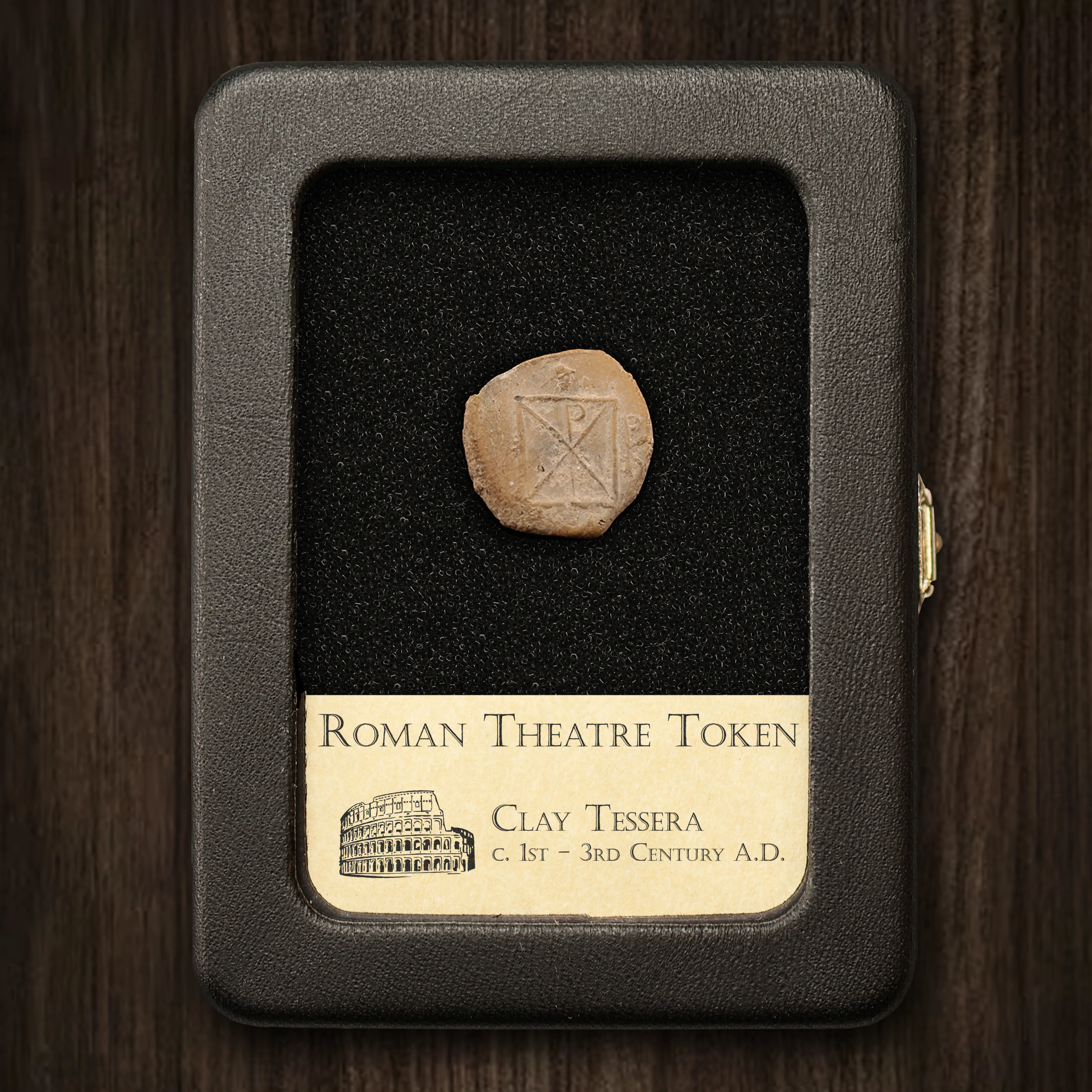 Roman Clay Theatre Token | Geometric Design