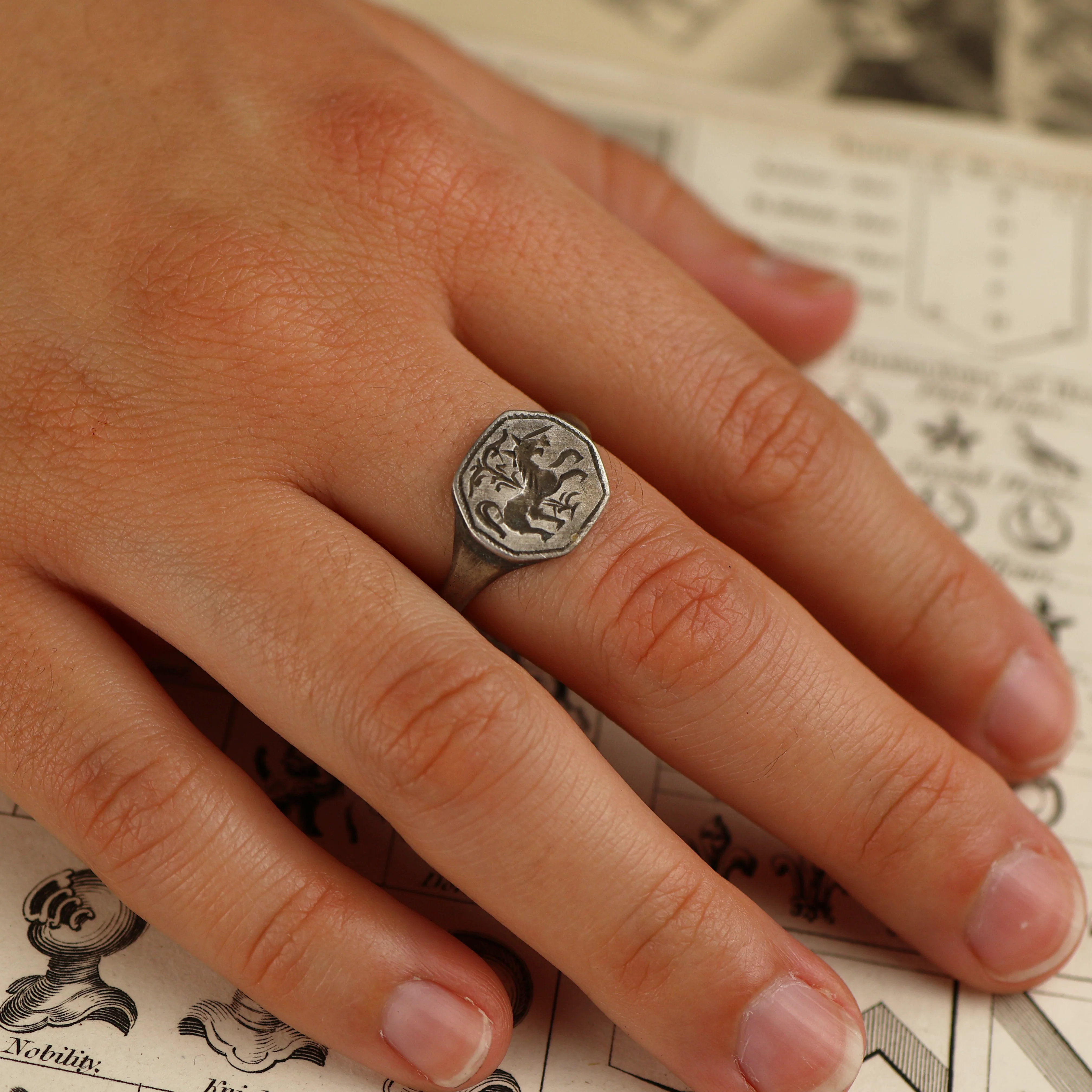 Medieval Galloping Horse Silver Ring - Image 4