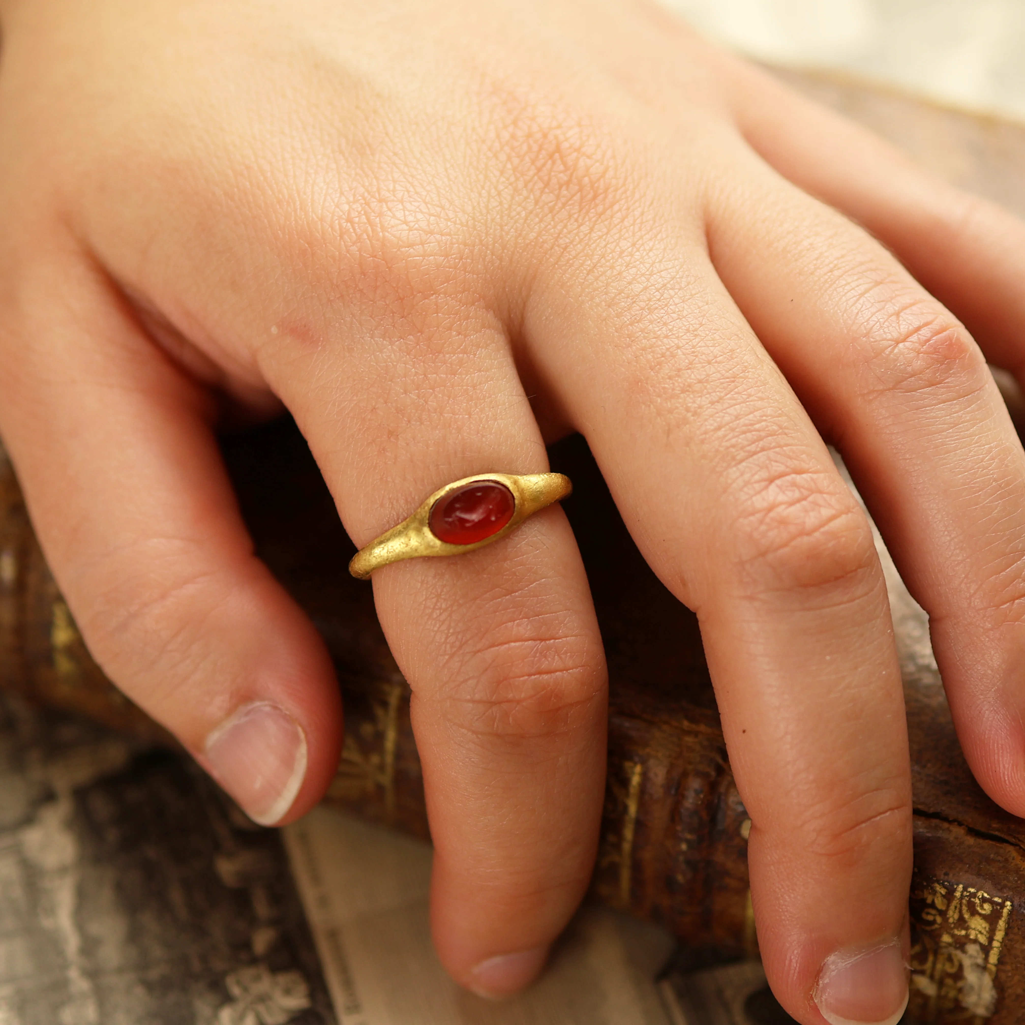 Roman Gold Ring with Dolphin Design - Image 3