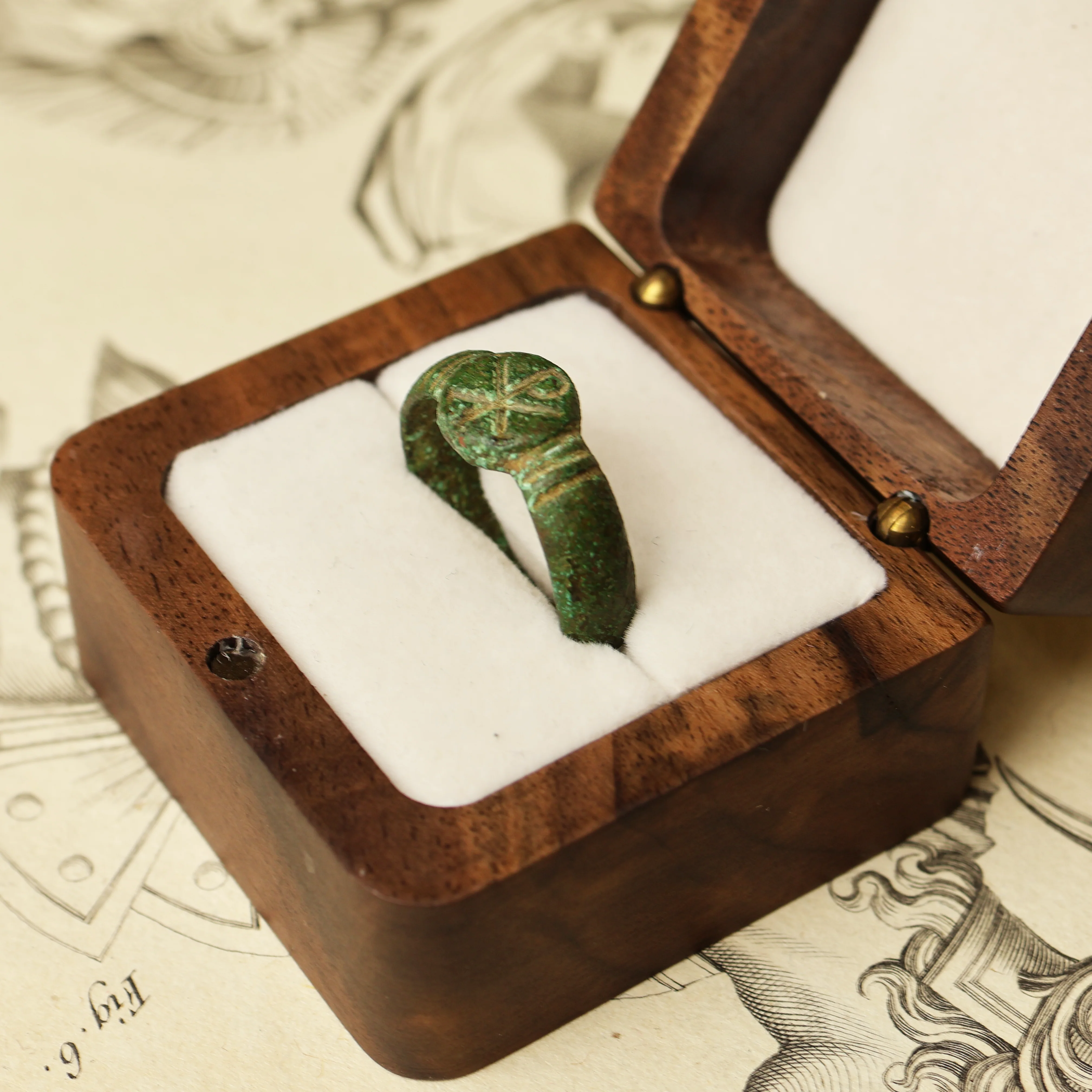 Late Roman Bronze Ring with Chi-Rho Symbol - Image 7
